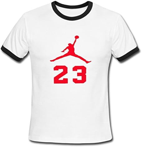 Letjoy Michael Jordan Logo Men's Contrast T-Shirt Size S White