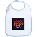 IMAGE OF Baby Bib Sky Blue Tribal Fire Dragon