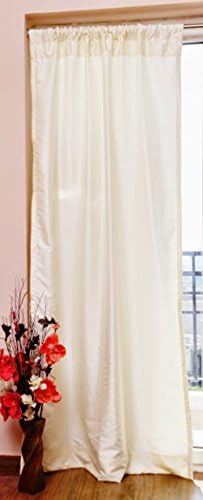 Rod Pocket Curtain By Zappy Cart, 51 Inch (130 cms) Wide - Faux Silk Satin Dupioni Drapes - Thick Satin Lining That Blocks 60% Of Direct Sunlight - Easy To Hang - Machine Washable - Wide Variety Of Sizes &amp; Colors