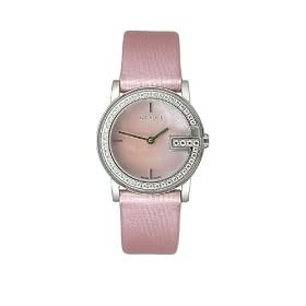GUCCI Women's 101G Pink Diamond Encrusted Watch #YA101507
