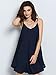 ROMWE Women's Summer Spaghetti Strap Sundress Sleeveless Beach Slip Dress Navy L