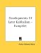 Developments Of Later Kabbalism - Pamphlet