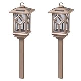 Malibu Outdoor One-Light Solar-Powered Mission Lights, Aged Brass Finish, 2-Pack #LZ602-2