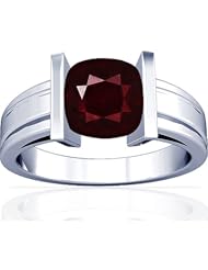 18K White Gold Cushion Cut Ruby Solitaire Ring