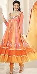 Orange Net Salwar Kameez