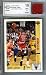 1992 Upper Deck European #38 Michael Jordan with Piece of Authentic Michael Jordan Chicago Bulls Red Game Used Jersey Graded BGS BECKETT 10 MINT GGUM Card