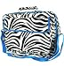Blue Trim Zebra Print 17 Padded Laptop Computer Cover Case