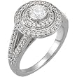 18K White Gold Diamond Engagement Ring Semimount - 0.75 Ct. - DOES NOT INCLUDE CENTER STONE