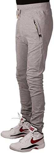 Maxi Milian Men's French Terry Skinny Jogger Pant, Heather Grey, Size Medium