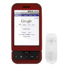 HTC Google G1/Dream Cell Phone Red Rubber Feel Protective Case Faceplate Cover