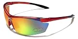 X-Loop Lunettes de Soleil - Sport - Cyclisme - Ski - Conduite - Motard / Mod. 3550 Rouge / Taille Unique Adulte / Protection 100% UV400