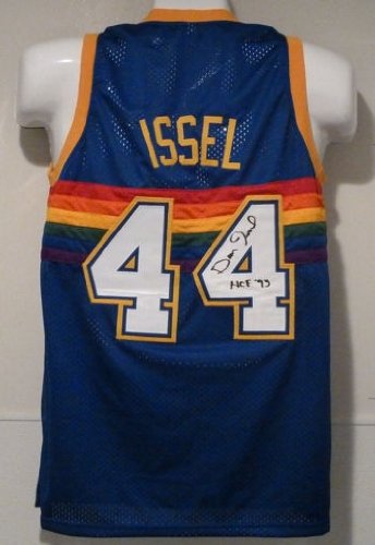 Dan Issel Autographed/Hand Signed Denver Nuggets Rainbow Jersey