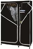 Designer Habitat - Double Canvas effect Wardrobe Clothes Rail Storage in Black