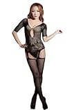 Livco Corsetti Adiva.Sexy Black White or Nude Suspender Bodystocking with Attached Stockings. One Size UK 8-16