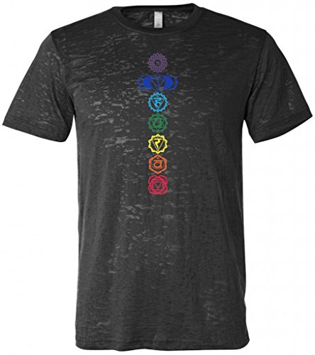 Yoga Clothing For You Mens Colored Chakras Burnout Tee Shirt