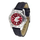 Washington State Cougars NCAA AnoChrome Sport Ladies Watch (Leather Band)