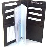 Genuine LEATHER Checkbook and Credit Card Holder Wallet in Tan or Black