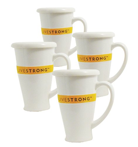 Livestrong by Chantal Latte Mug with Lid, Glossy White