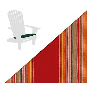 Natural Cedar Outdoor Patio Adirondack Chair Seat Cushion - Sunset Stripe by