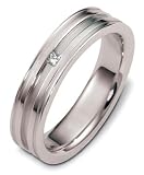 5.5mm modern diamond wedding band ring (0.03cts diamonds Platinum)