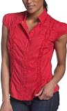 Bandolino Blu Women's Brianne Ruffle Front Cap Sleeve Shirt
