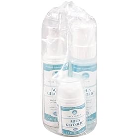Aqua Glycolic Alpha Hydroxy Acid Skin Care System, Facial Cleanser, Toner, Face Cream