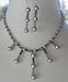 Genuine Swarovski Grey Pearls & Crystals Necklace & Earrings Handcrafted Custom Jewelry (brand New)