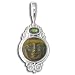 Sterling Silver African Tiger Eye Goddess Face w/ Mango Topaz Pendant by Sajen