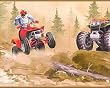 ATV - 4 Wheelers Motor Sports - 9" Wide Wall Paper Border