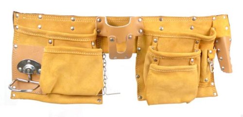 Leather Tool Belt - 11 Pockets - 3 Holders