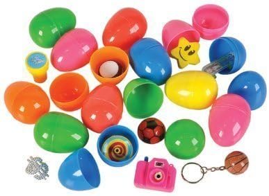 24 ~ Toy Filled Easter Eggs ~ Approx. 2.25 Inch ~ New (Assorted Pastel Colors) by ELECTRONIC TREASURES INC