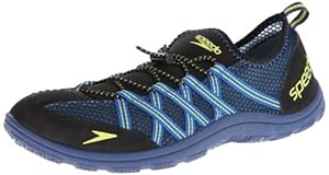 Speedo Men's Seaside 3.0 Lace Amphibious Pull On Water Shoe,Black/Insignia Blue,10 M US