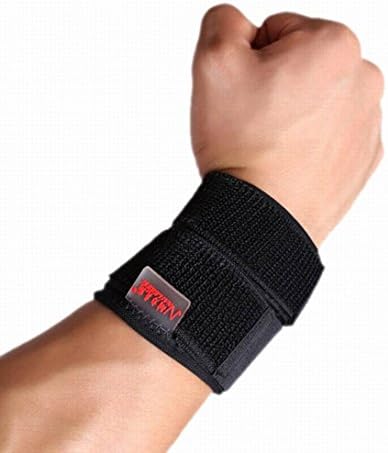 Nailekesi Adjustable Sports Wrist Straps Wraps Support Brace Belt Protector for Sports/Training/Weightlifting/Crossfit/Powerlifting - Black