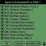 Sports Schedule Pro NHL downloadable Software
