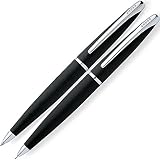 Cross ATX, Basalt Black, Ballpoint Pen and .05mm Pencil Set, with Chrome Plated Appointments (881-3)