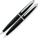 Cross ATX Basalt Black Ball-Point Pen and .05mm Pencil Set with Chrome Plated Appointments