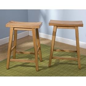 Click here to buy 24 Belfast Saddle Stool in Rustic Oak (Set of 2) by TMS.