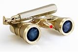 414NCTE9VML. SL160  Milana Optics   Opera Glasses   Broadway   With Handle and Flashlight   Titanium Finish with Golden Rings