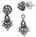 French Twist 2 in 1 Silver Stud and Drop Natural Seed Pearl Earrings - Dahlia Vintage Collection
