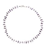 Sterling Silver Teardrop Necklace W/semiprecious Stones African Amathyst From the Mexico Natural Collection By Mauricio Serrano Jewelry