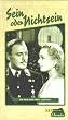 Sein oder Nichtsein [VHS]