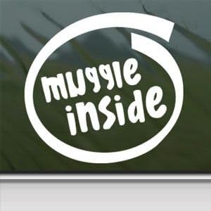 Muggle Inside White Sticker Decal Car Window Wall Macbook Notebook Laptop Sticker Decal