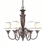 Preston Collection Chandelier In Bronze/Ivory Patina Finish - 6 Bulbs