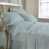 200 TC 100% Cotton Butterfly Plain Dye Fitted sheet King Bed in Duck Egg