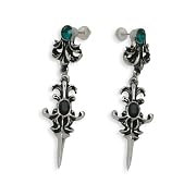 Westenra Spica Emerald and Black Crystal Alchemy Gothic Earrings