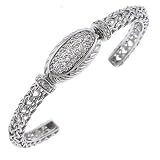 Designer inspired CZ Diamond Silver Bangle