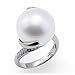 South Sea White Pearl Ring with Diamonds in 14K White Gold