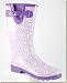 Women's Purple Daisy Waterproof Rubber Rain and Garden Boots
