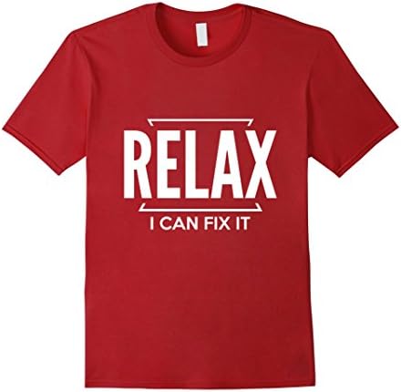 Men's "Relax I Can Fix It" Mechanic T-shirt Large Cranberry