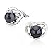 Katie Heart Black 7-8mm AA Quality Freshwater 925 Sterling Silver Pearl Earring Set